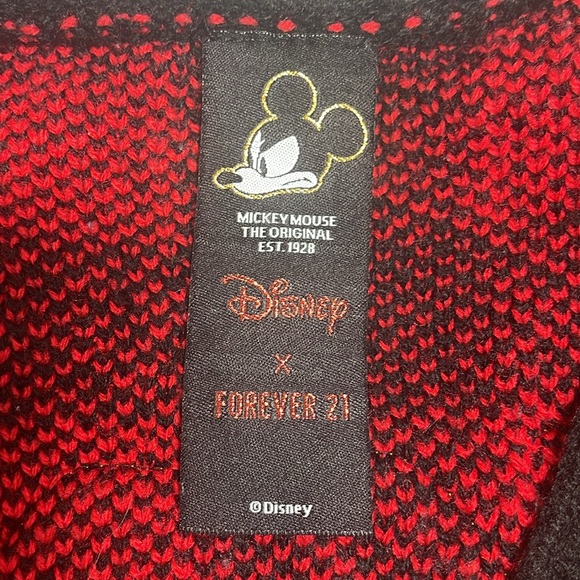Disney X Forever 21 Mickey Mouse Sweater Women’s Plaid Preppy Cardigan - Picture 8 of 8
